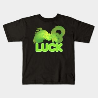 Luck Wish 2024 Chinese Dragon Green Kids T-Shirt
